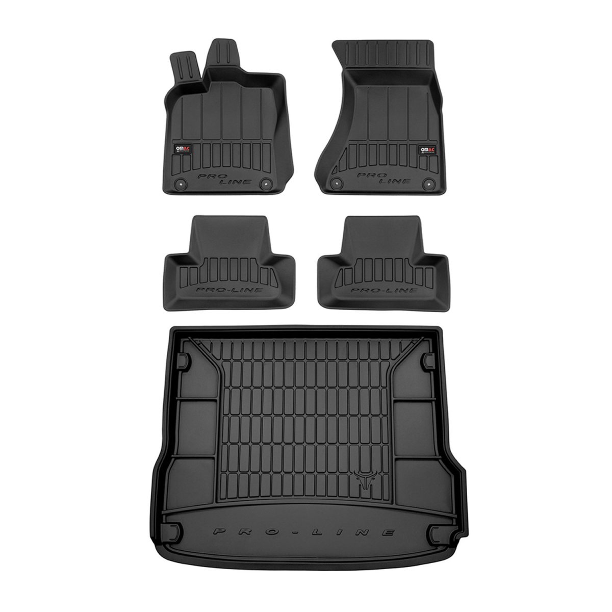 Audi Q5 Floor-Trunk Mats - Omac - KIT 3D PREMIUM - Black - '09-'17